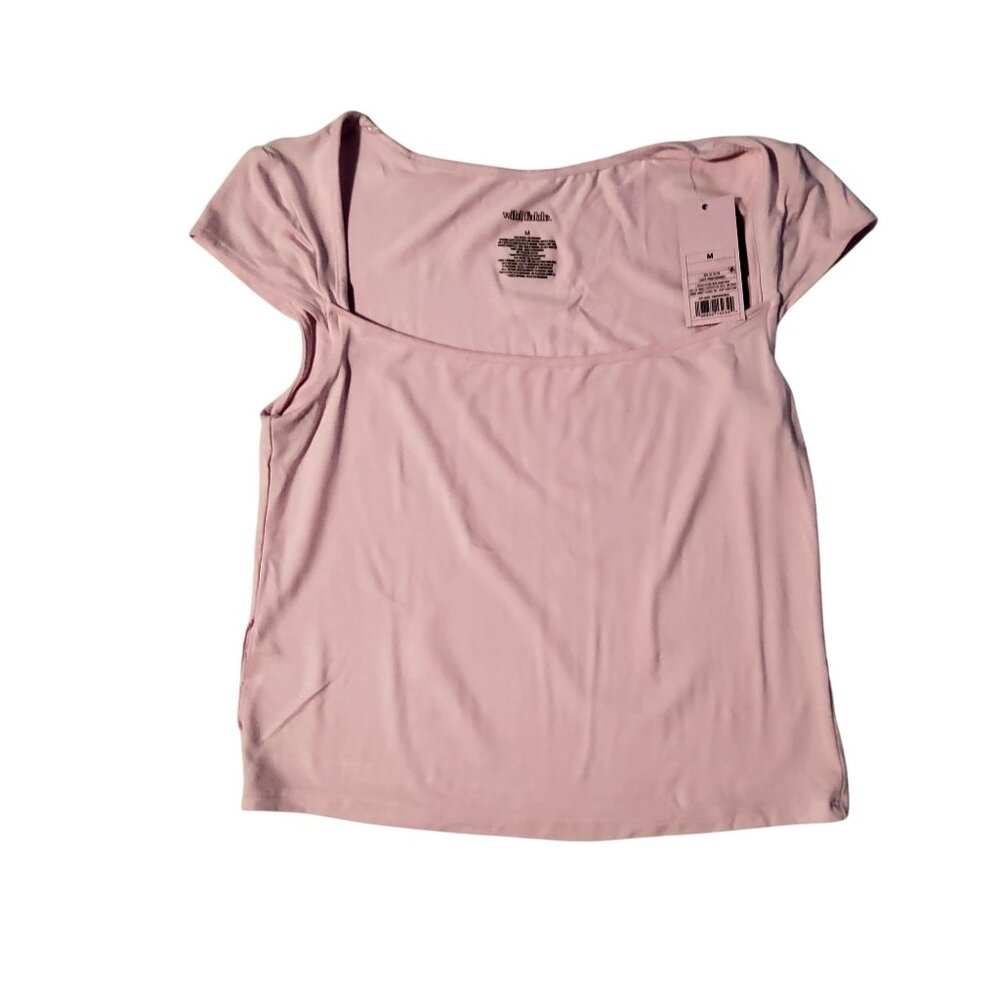 Wild Fable Womens Light Pink Short Sleeve  M Lightweight and breathable fabric